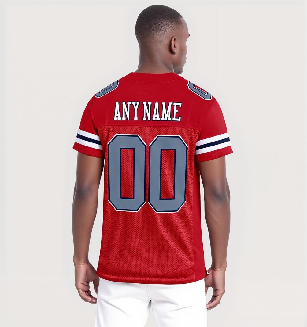 Custom Red & Grey/Black Football Jersey
