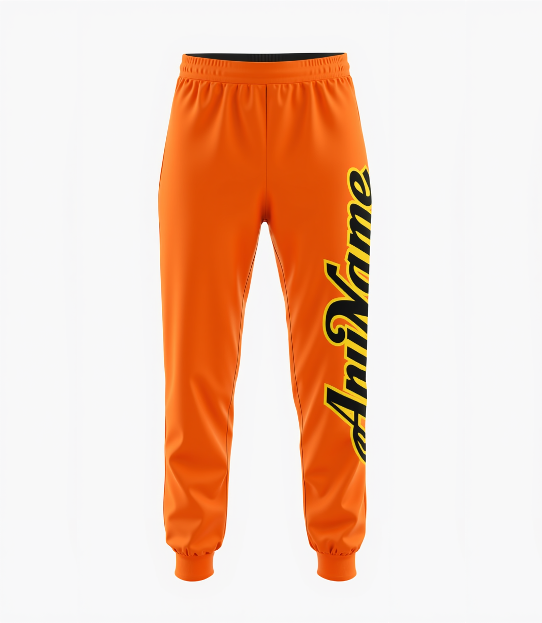 Custom Orange & Black/Yellow Fleece Jogger Sweatpants