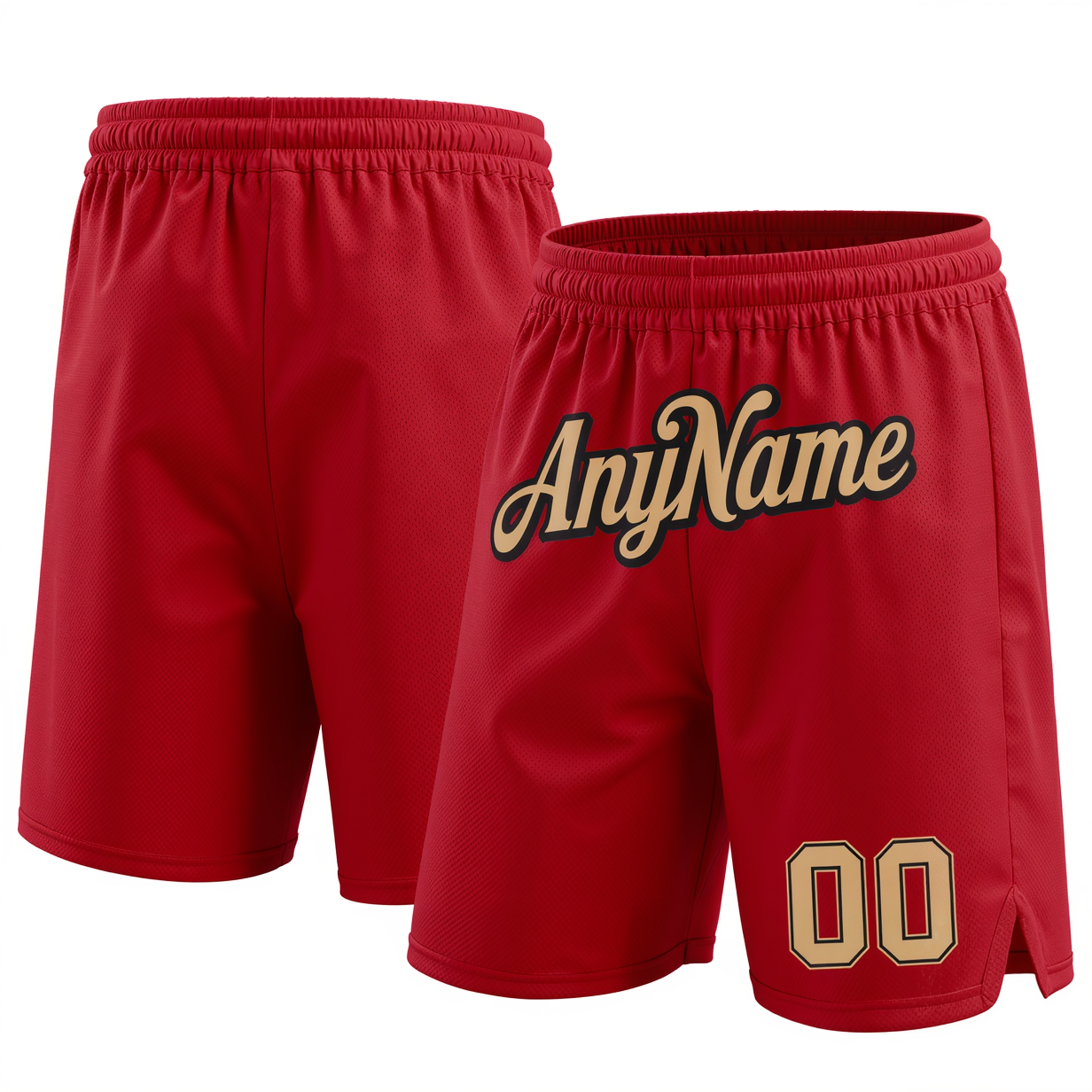 Custom Red & Beige/Black Shorts