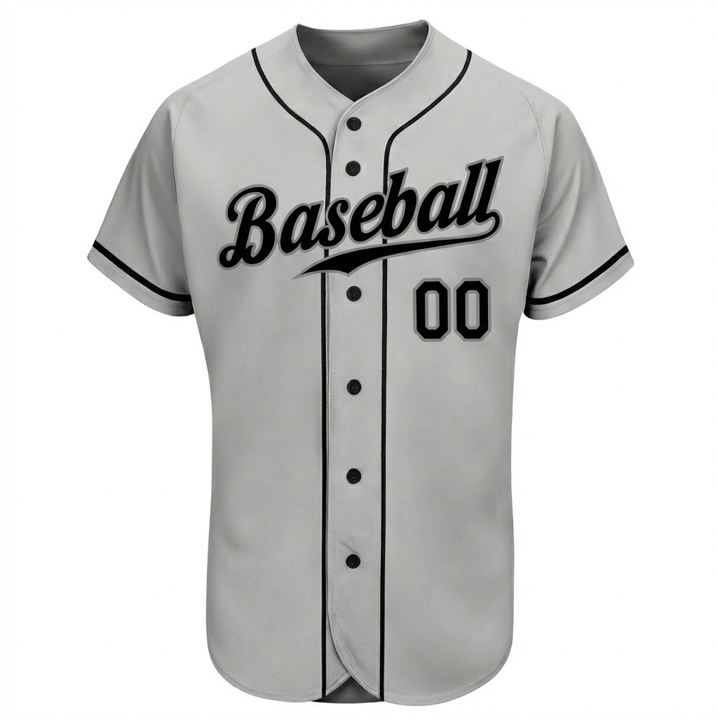 Custom Grey & Black Baseball Jersey