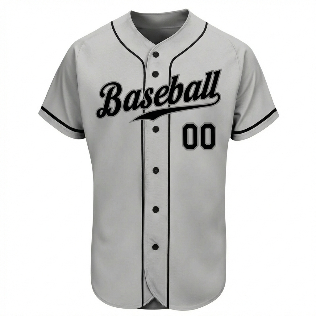 Custom Grey & Black Baseball Jersey