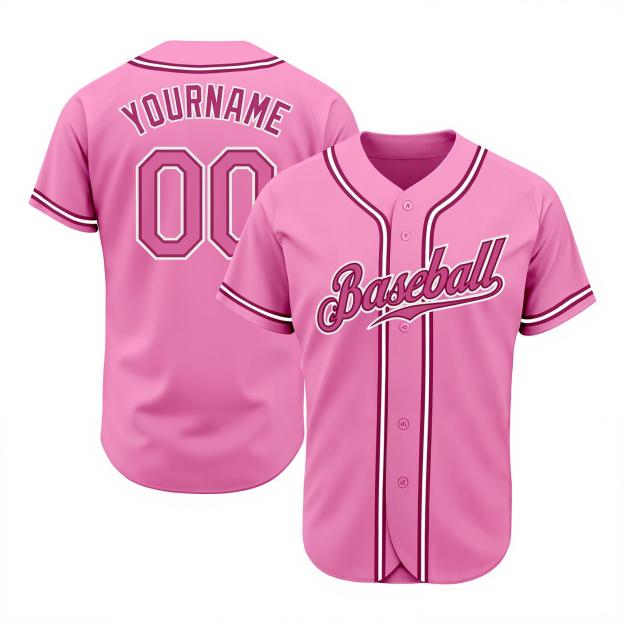Custom Pink & White Baseball Jersey