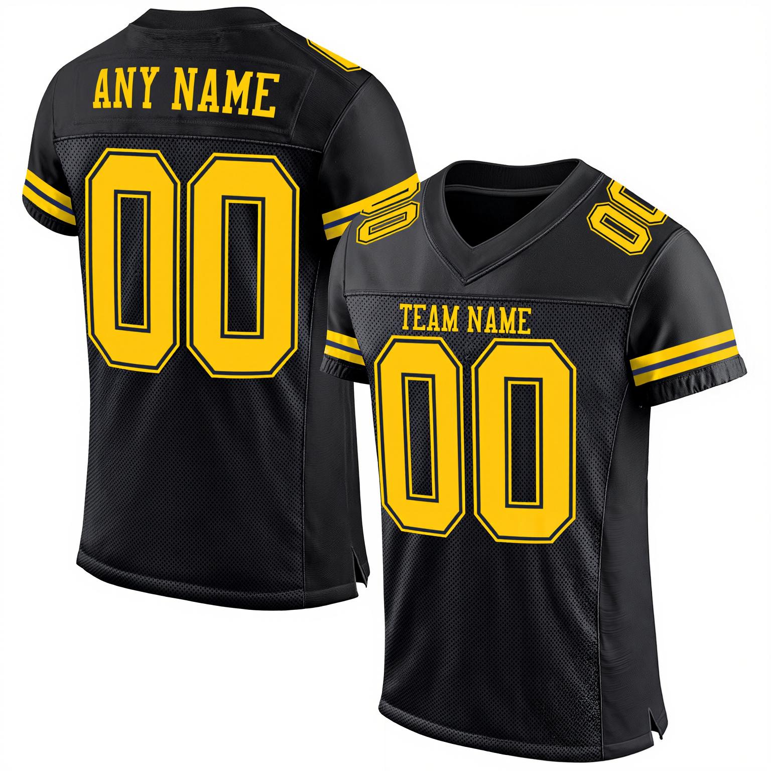 Custom Black & Gold Football Jersey