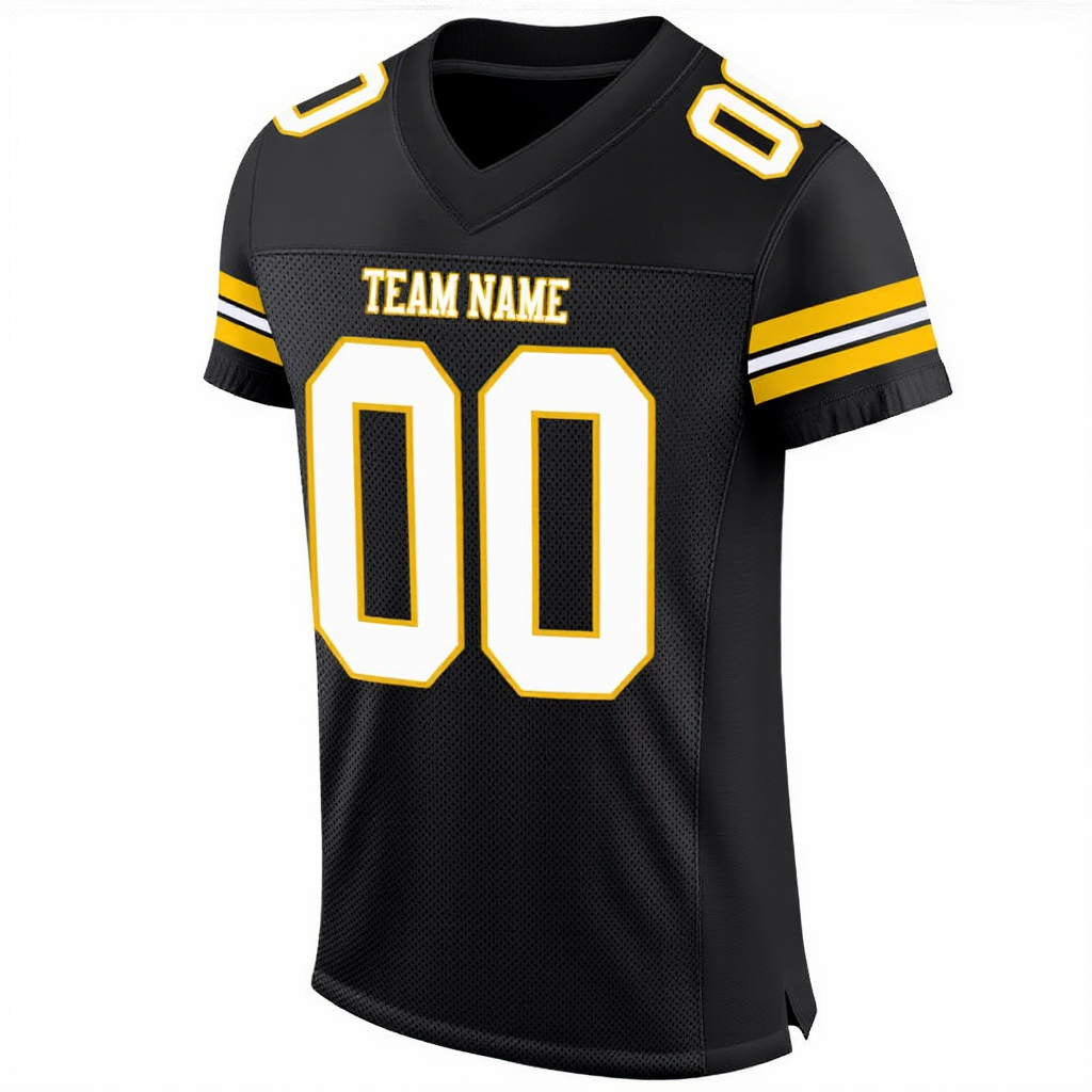 Custom Black & White/Yellow Football Jersey
