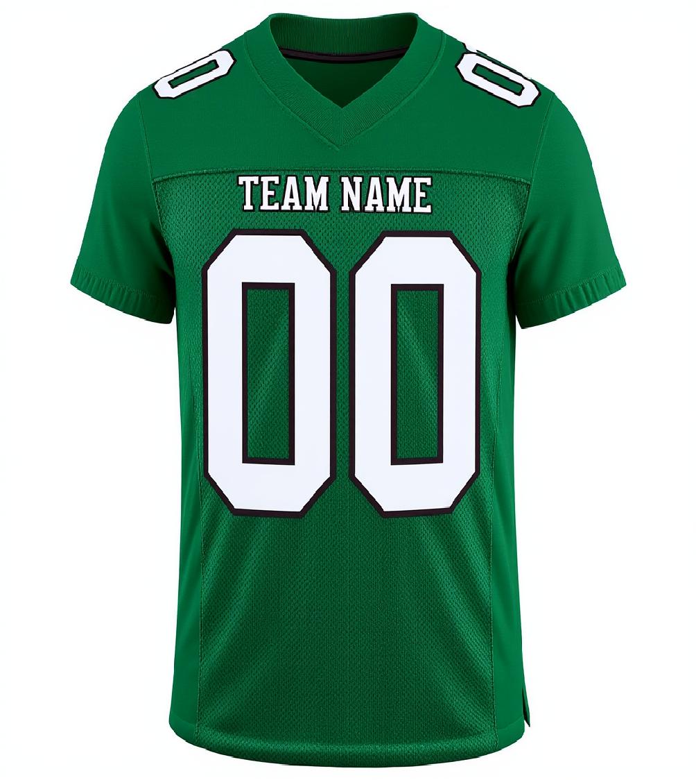 Custom Kelly Green & White/Black Football Jersey