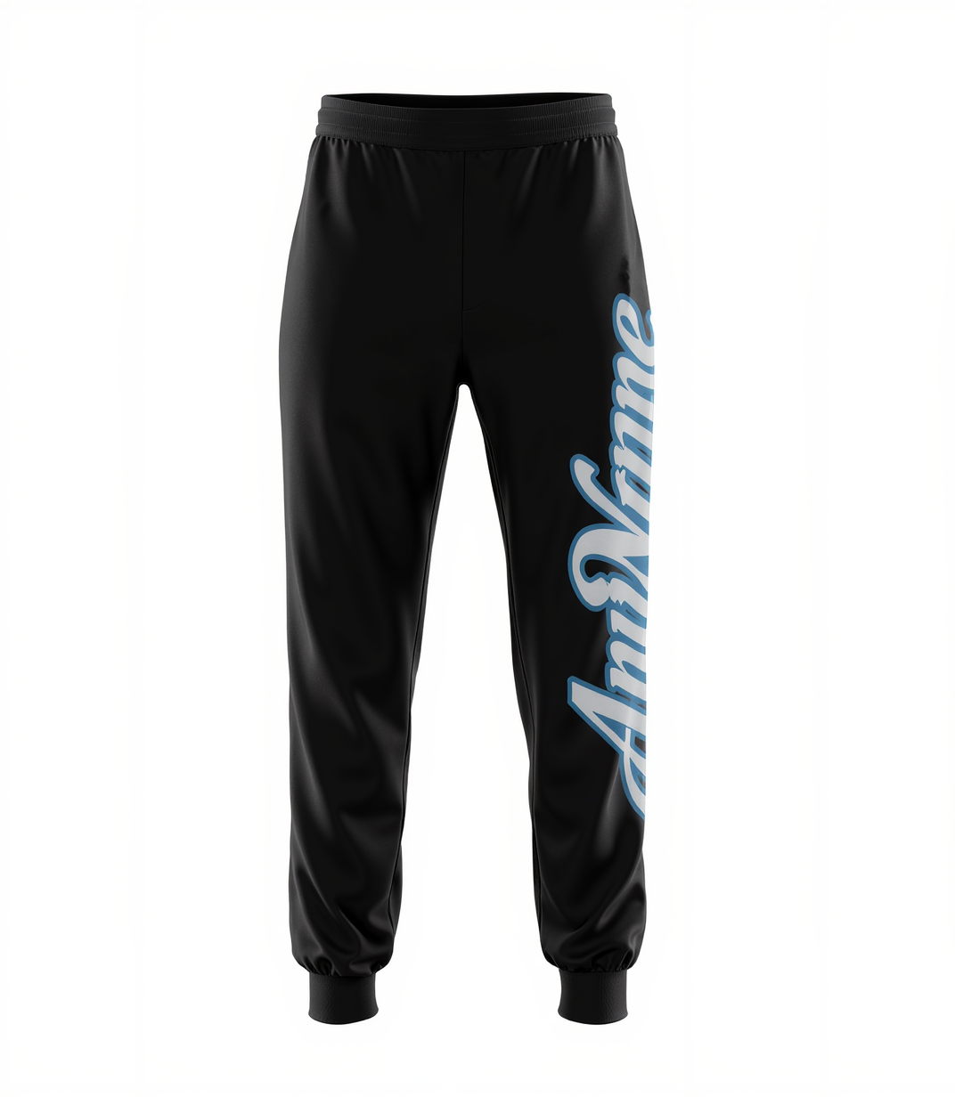 Custom Black & White/Blue Fleece Jogger Sweatpants