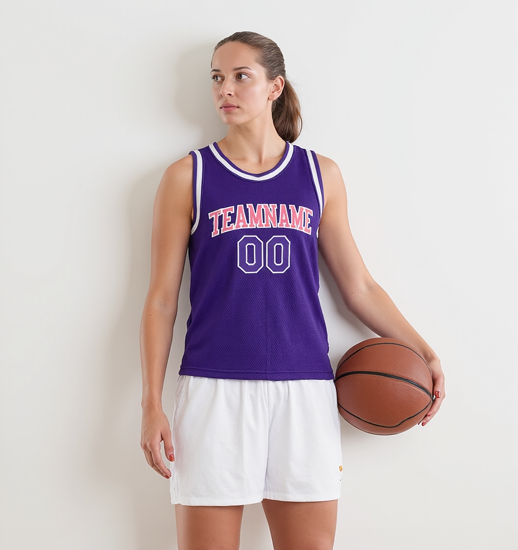 Custom Purple & Pink/White Basketball City Edition Jersey