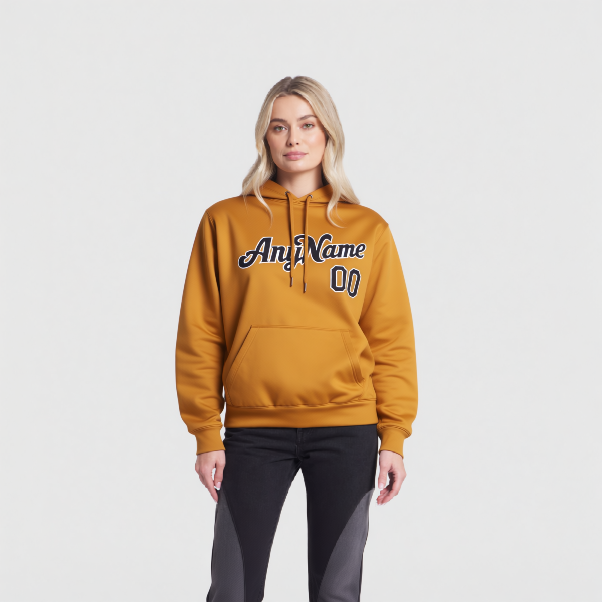 Custom Yellow & Black/White Pullover Sports Sweatshirt Hoodie
