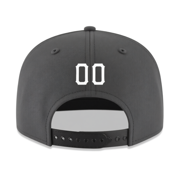 Custom Dark Grey & Blue/White Stitched Adjustable Snapback Hat