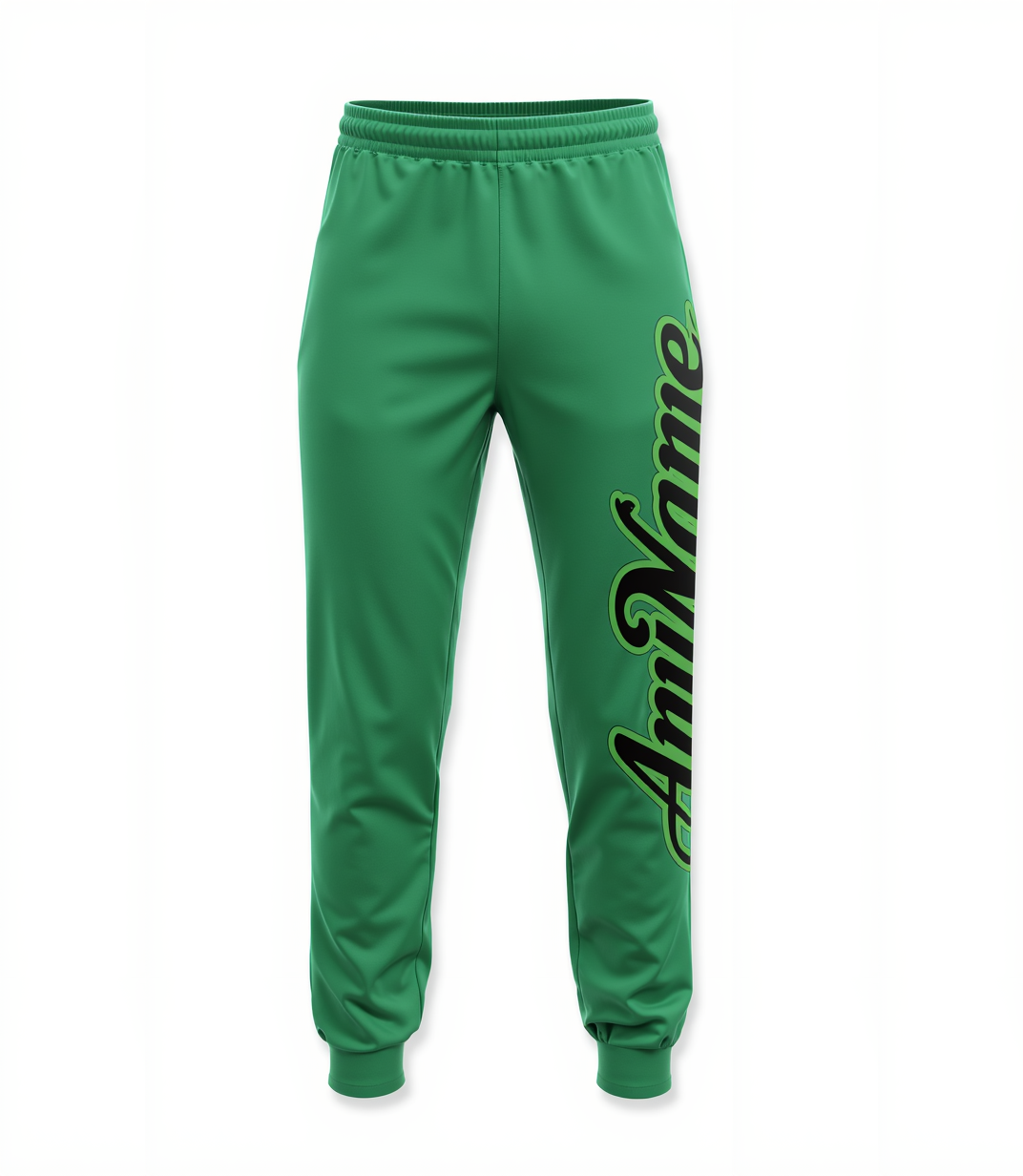 Custom Kelly Green & Black/Grey Fleece Jogger Sweatpants