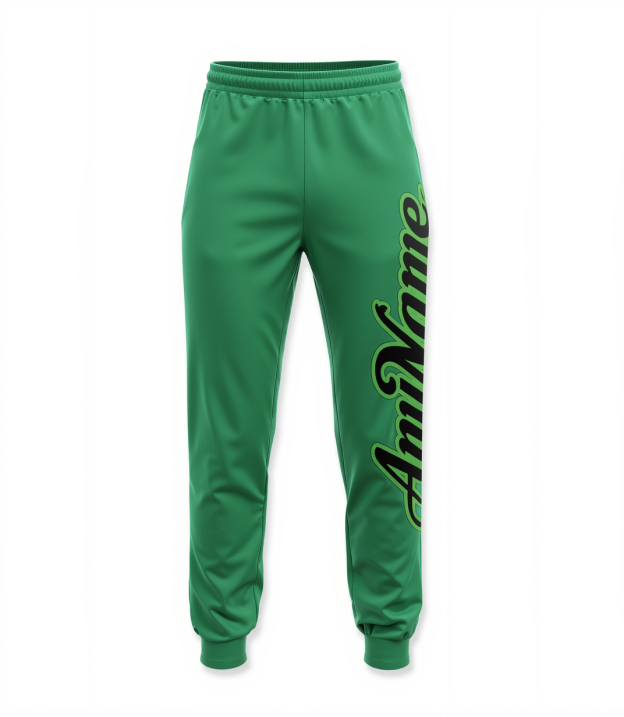 Custom Kelly Green & Black/Grey Fleece Jogger Sweatpants