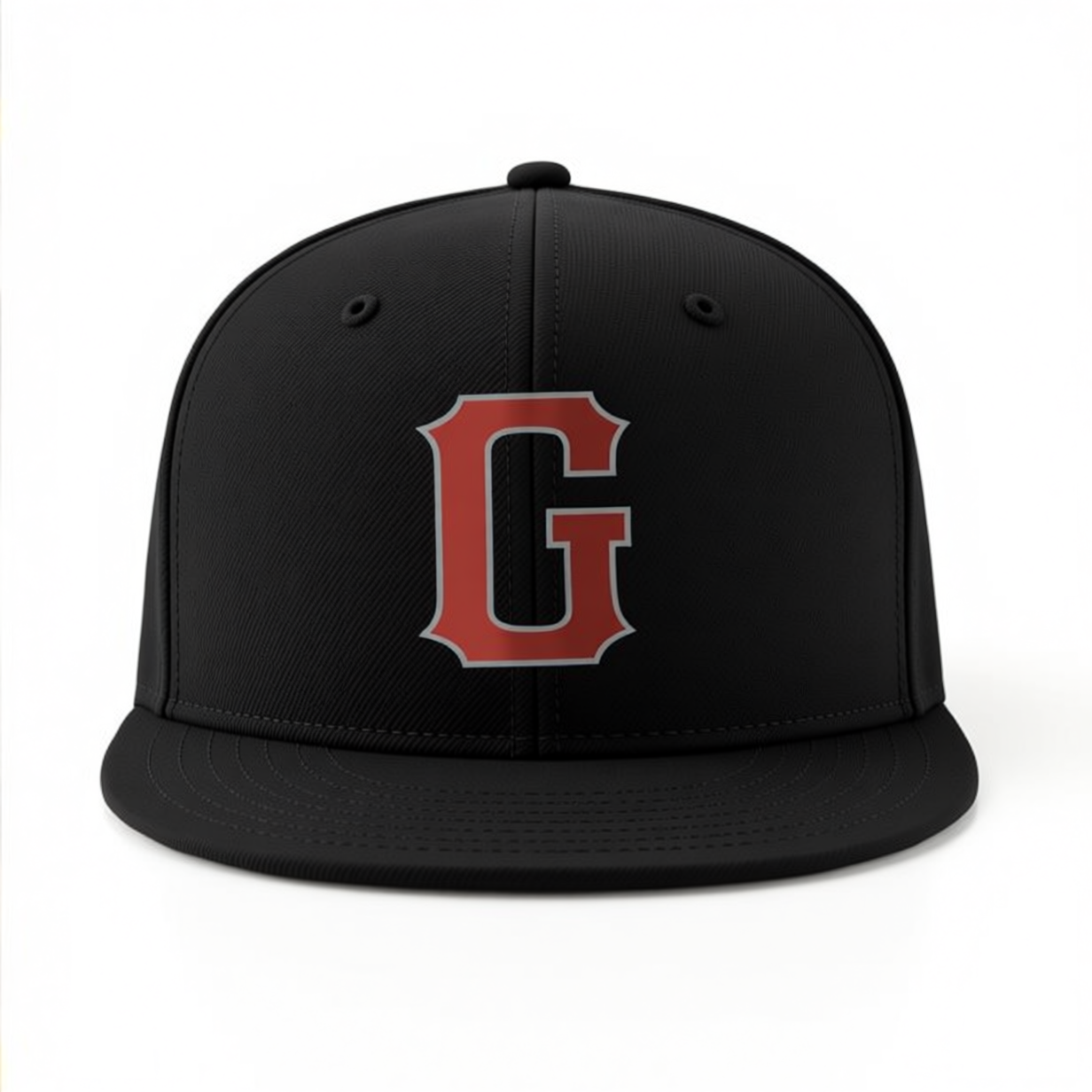 Custom Black & Burgundy/Sliver Stitched Adjustable Snapback Hat