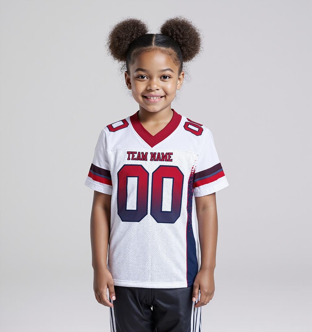 Custom White & Red/Blue Football Jersey