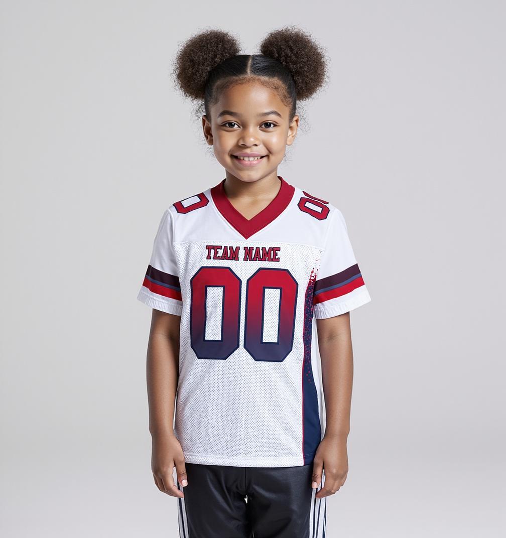 Custom White & Red/Blue Football Jersey