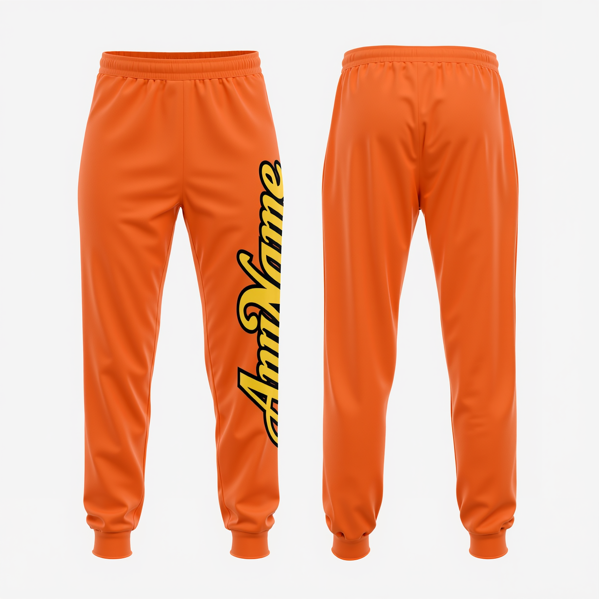 Custom Orange & White/Grey Fleece Jogger Sweatpants