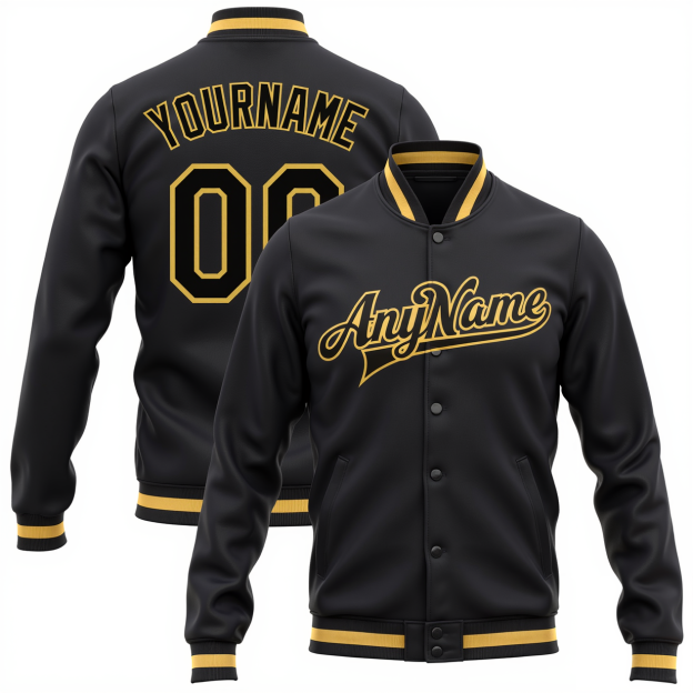 Custom Brown & Yellow Full-Snap Fleece Jacket