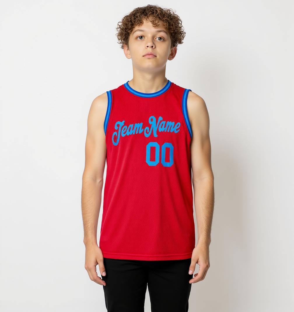 Custom Red & Royal Blue Basketball City Edition Jersey