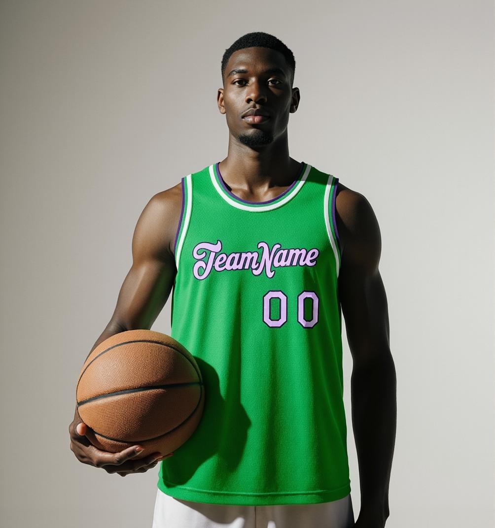 Custom Kelly Green & Purple Basketball City Edition Jersey