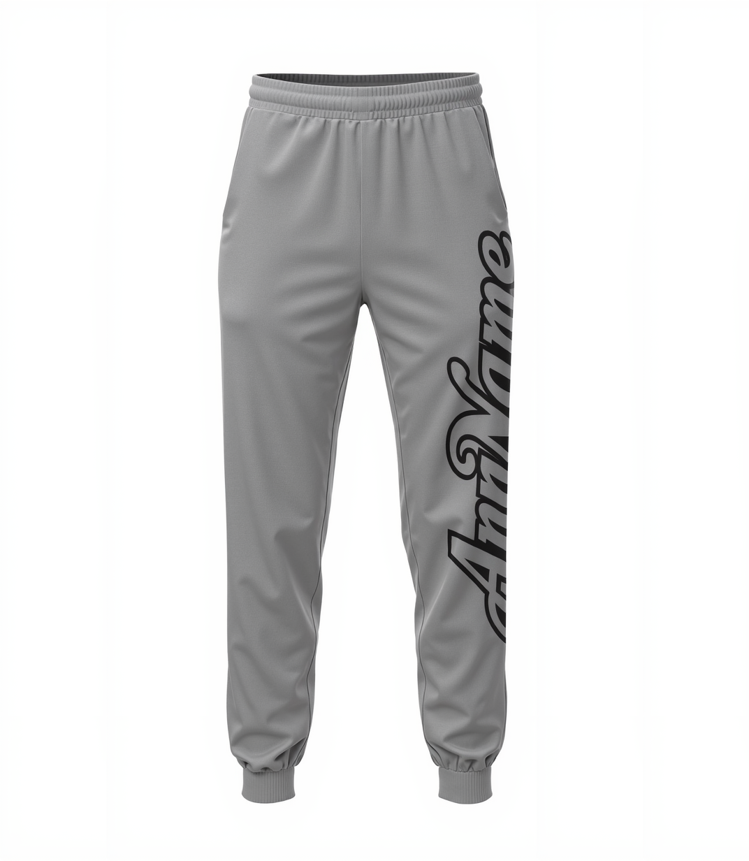 Custom Grey & Black Fleece Jogger Sweatpants