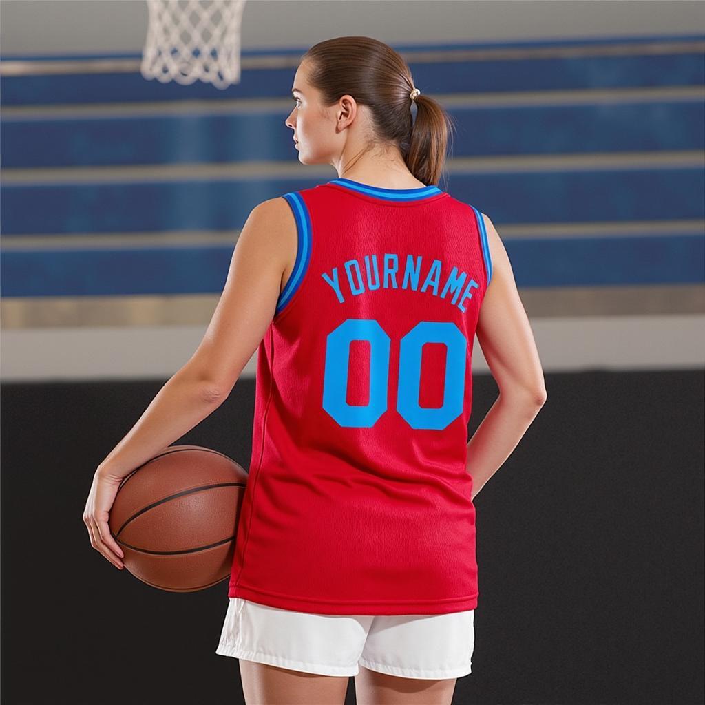 Custom Red & Royal Blue Basketball City Edition Jersey