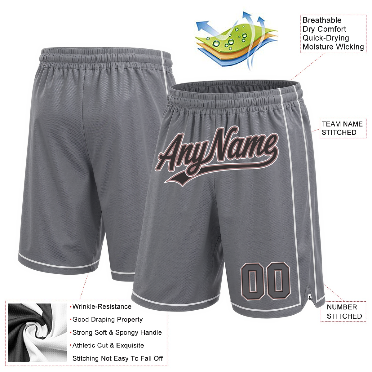 Custom Grey & Black/White Shorts
