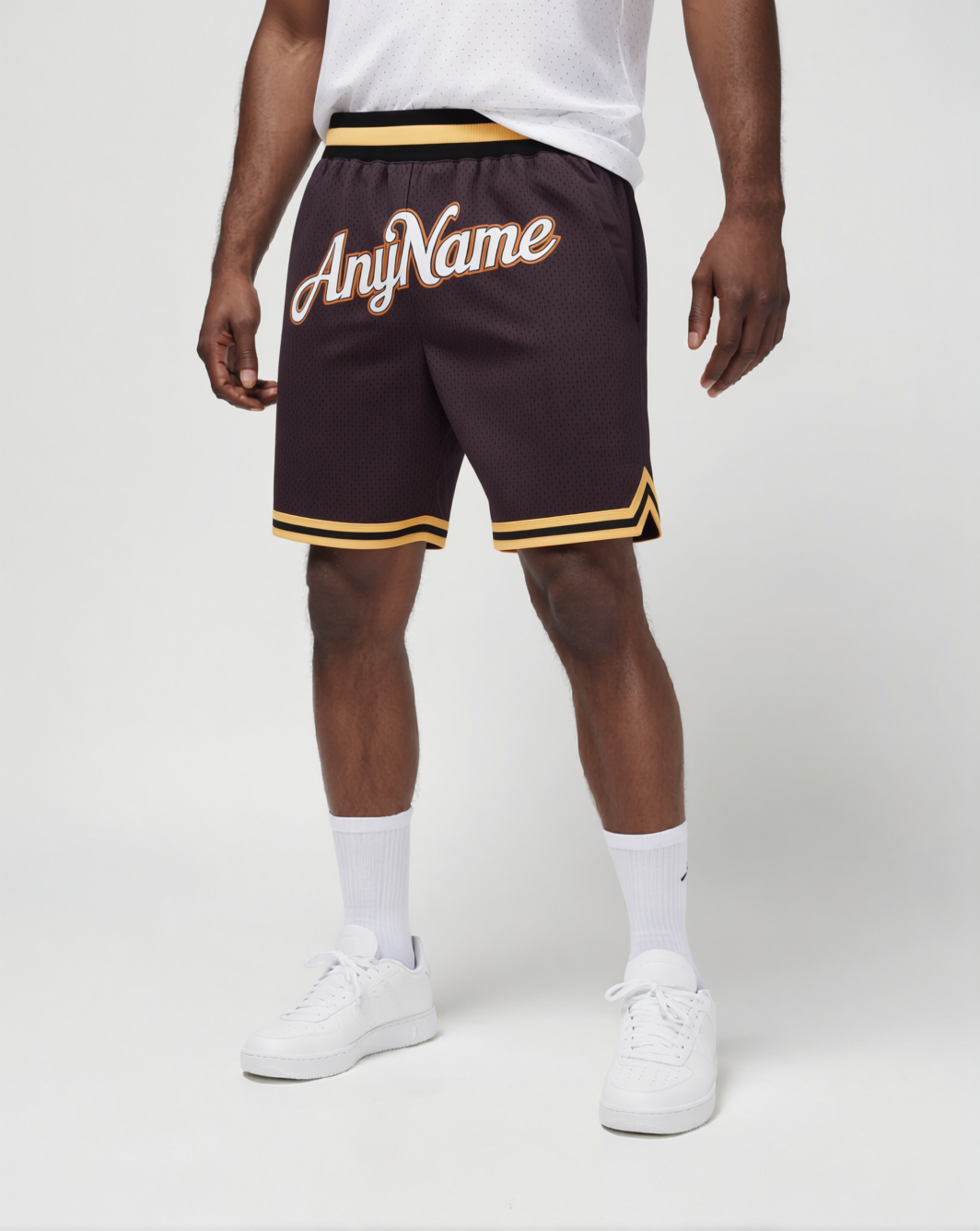Custom Black & White/Gold Throwback Shorts