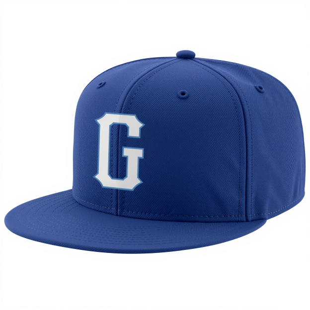 Custom Royal Blue & White/Blue Stitched Adjustable Snapback Hat