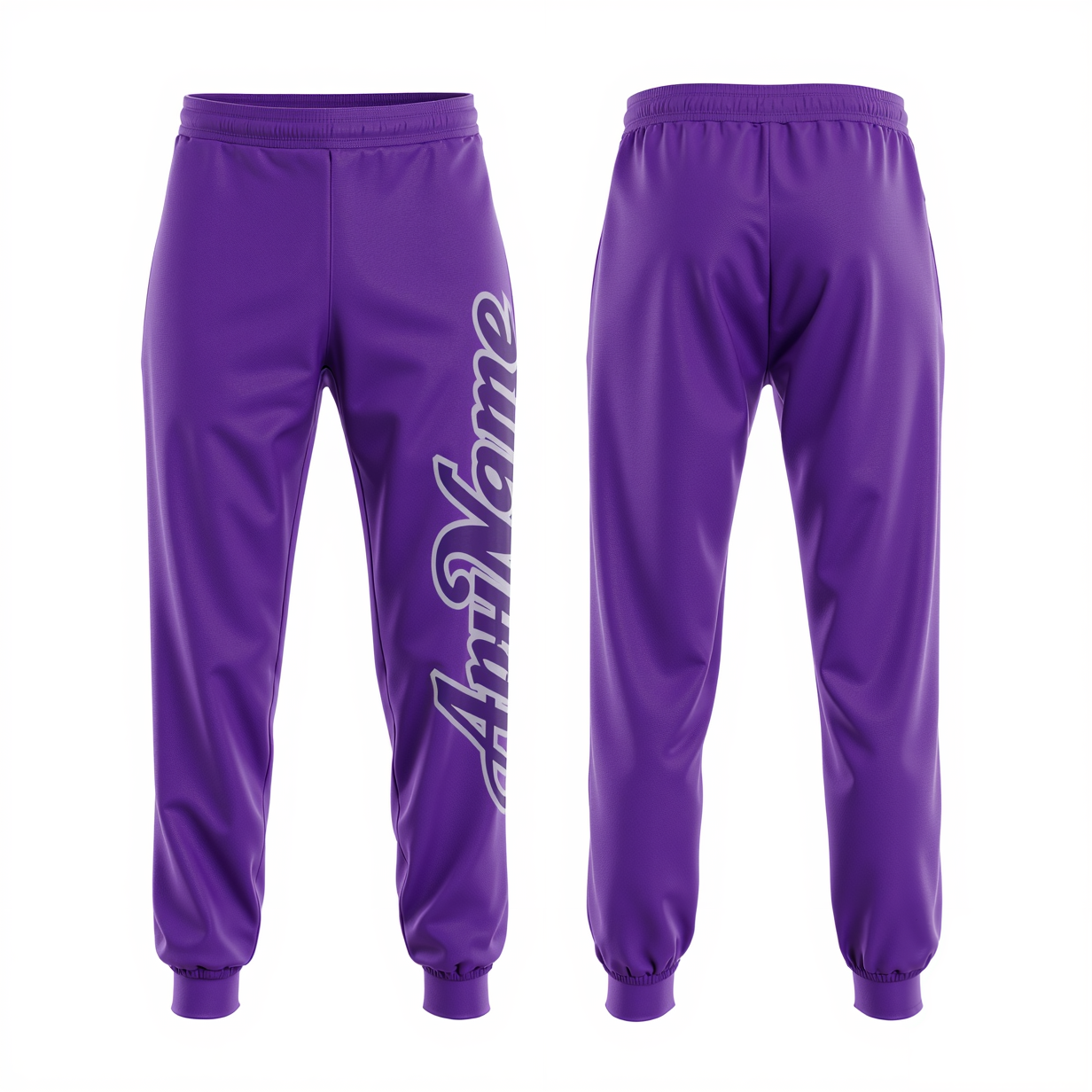 Custom Purple & Grey Fleece Jogger Sweatpants