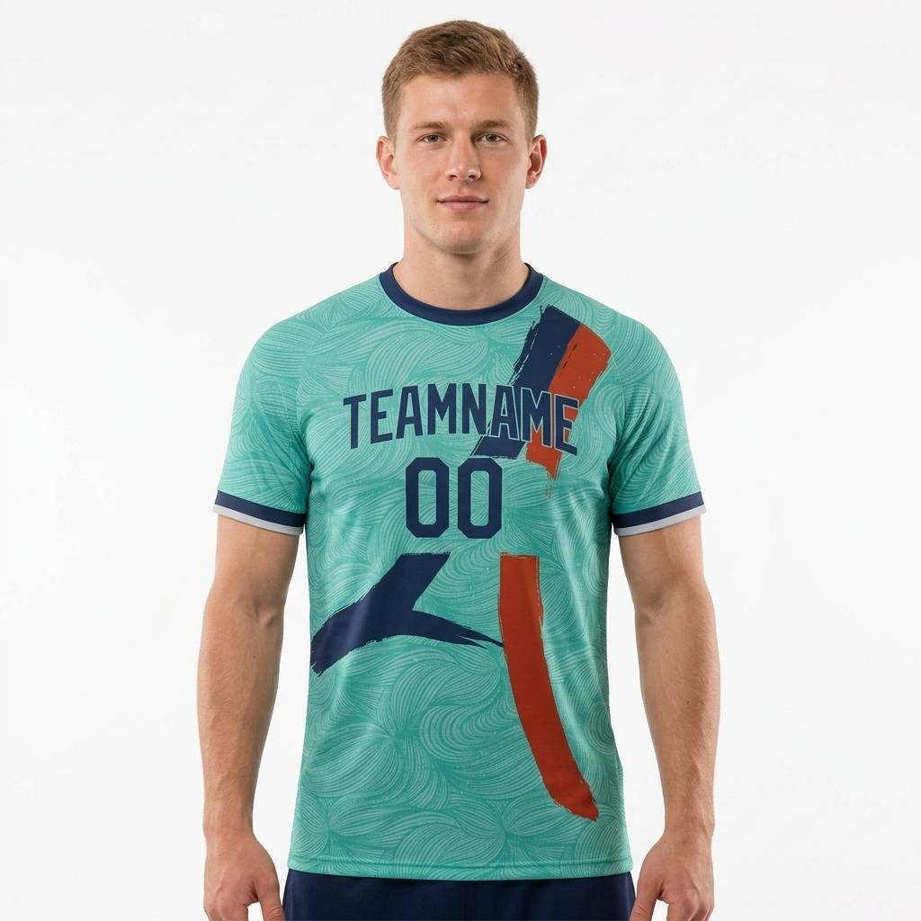 Custom Aqua & Royal/Red Custom Soccer Jersey