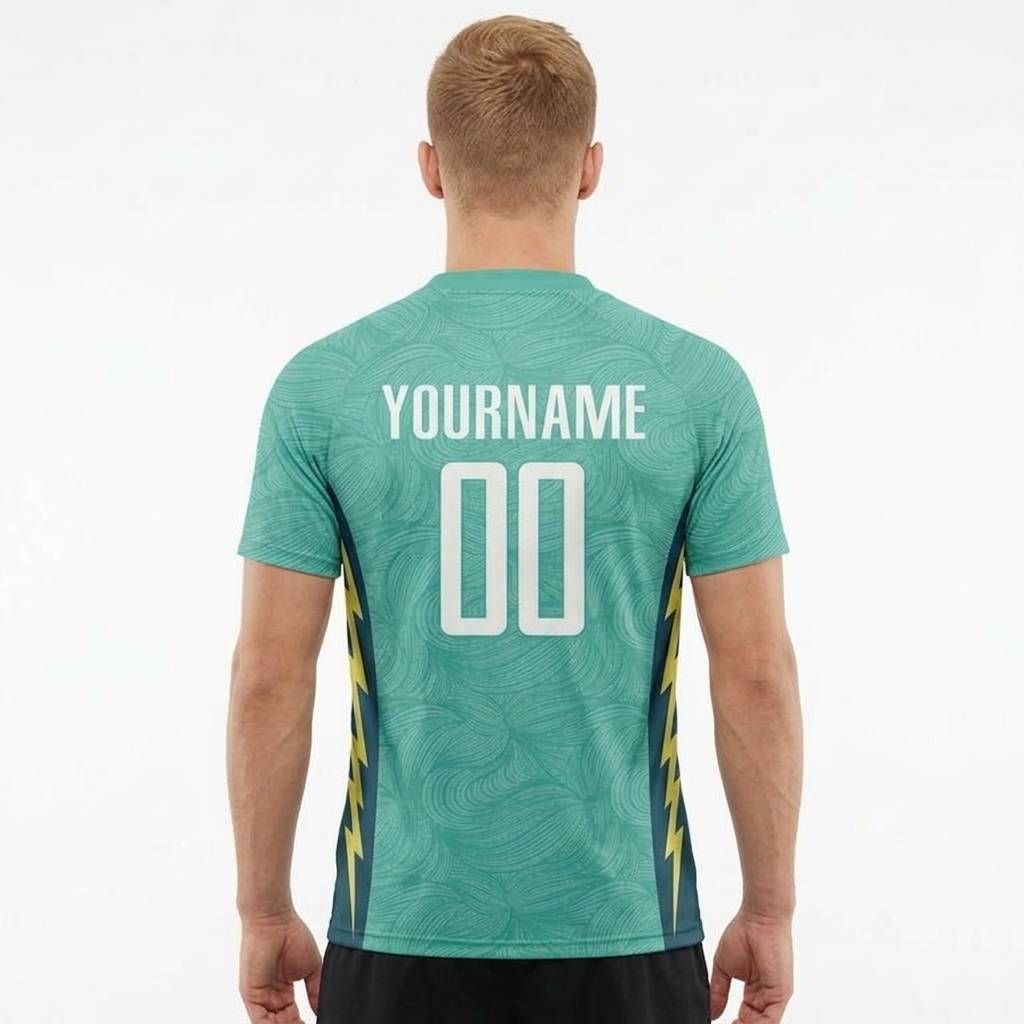 Custom Aqua & White/Navy Custom Soccer Jersey