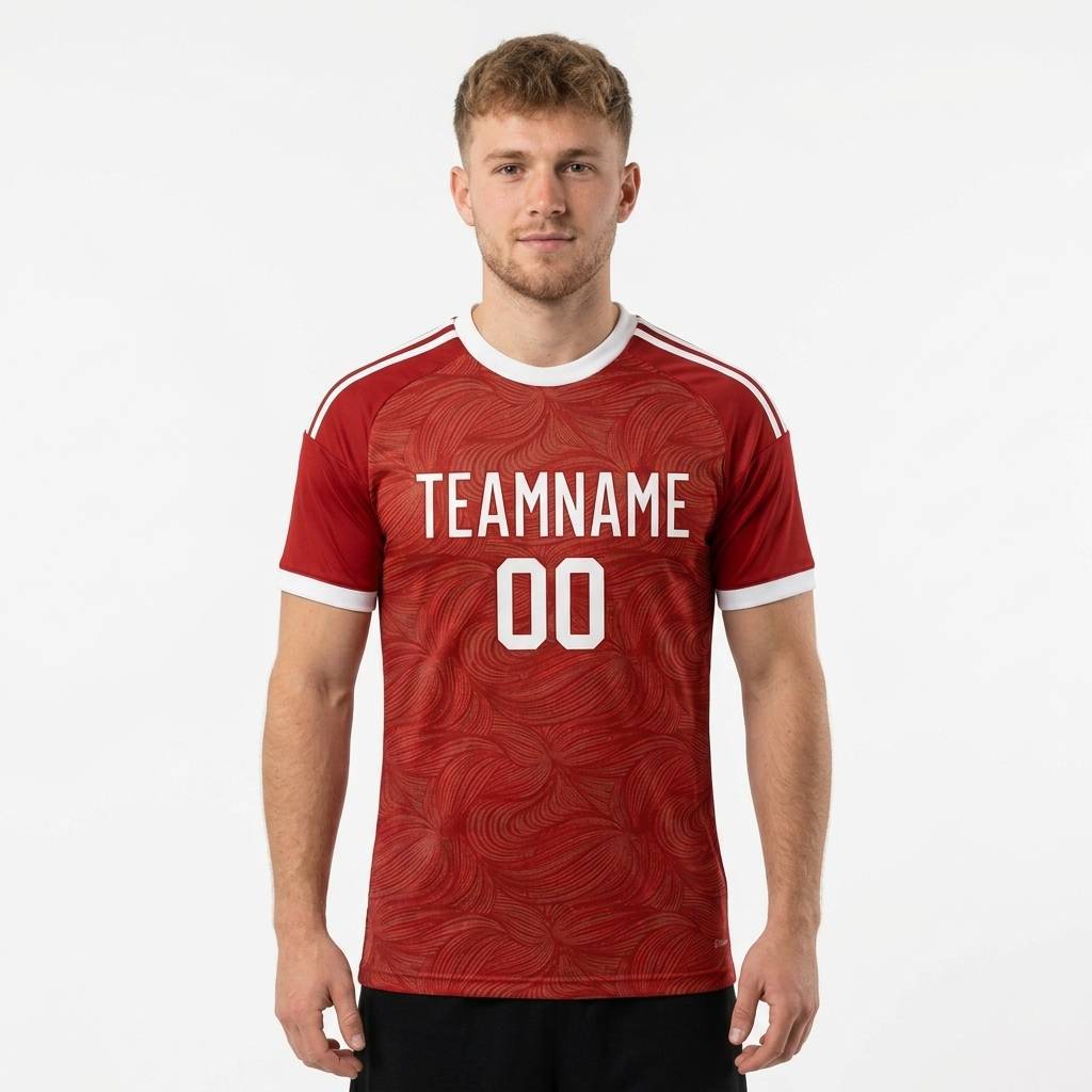 Custom Red & White 3D Pattern Custom Soccer Jersey