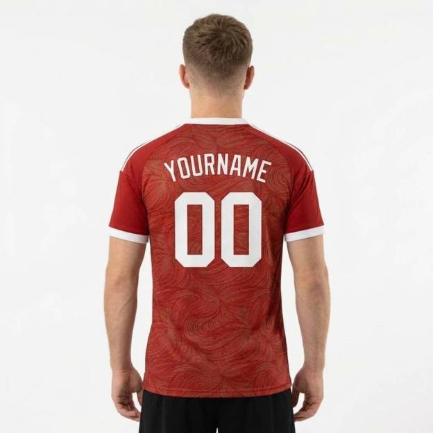 Custom Red & White 3D Pattern Custom Soccer Jersey