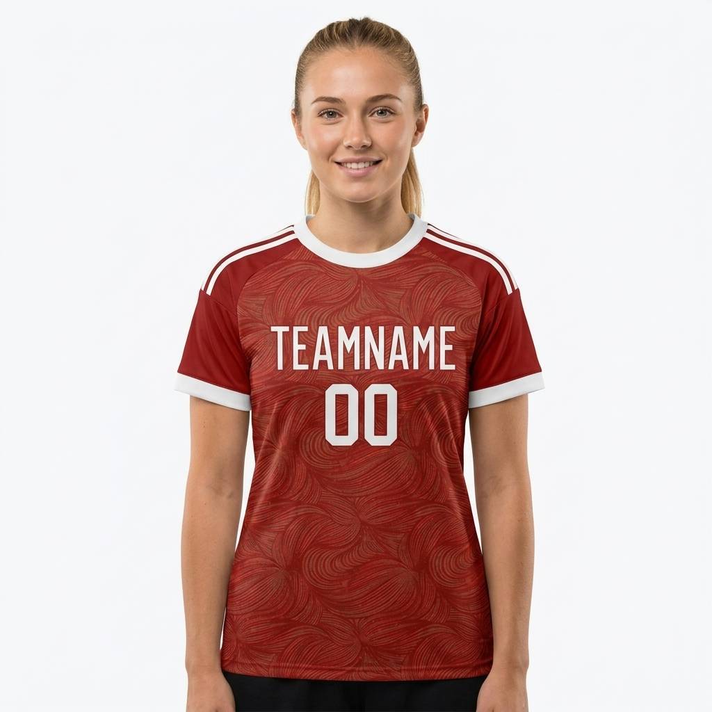 Custom Red & White 3D Pattern Custom Soccer Jersey
