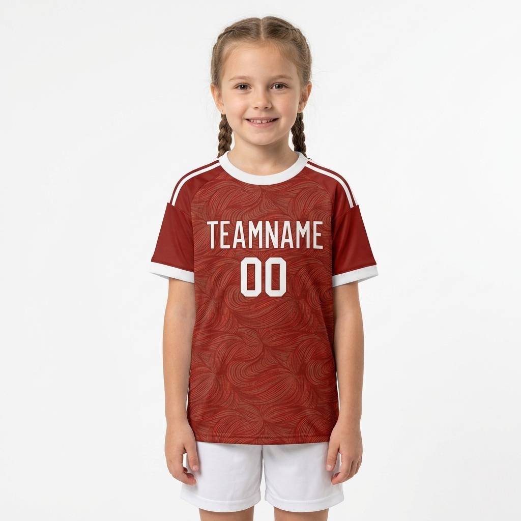 Custom Red & White 3D Pattern Custom Soccer Jersey