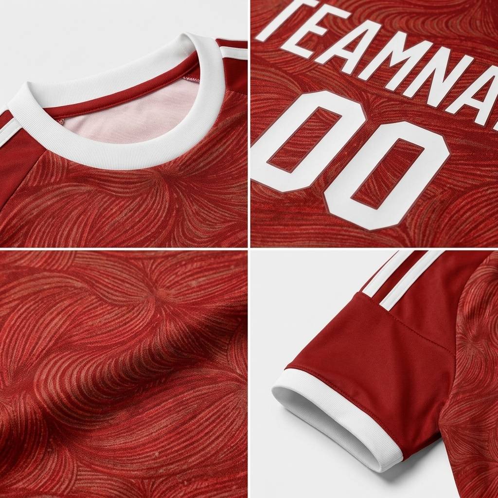 Custom Red & White 3D Pattern Custom Soccer Jersey