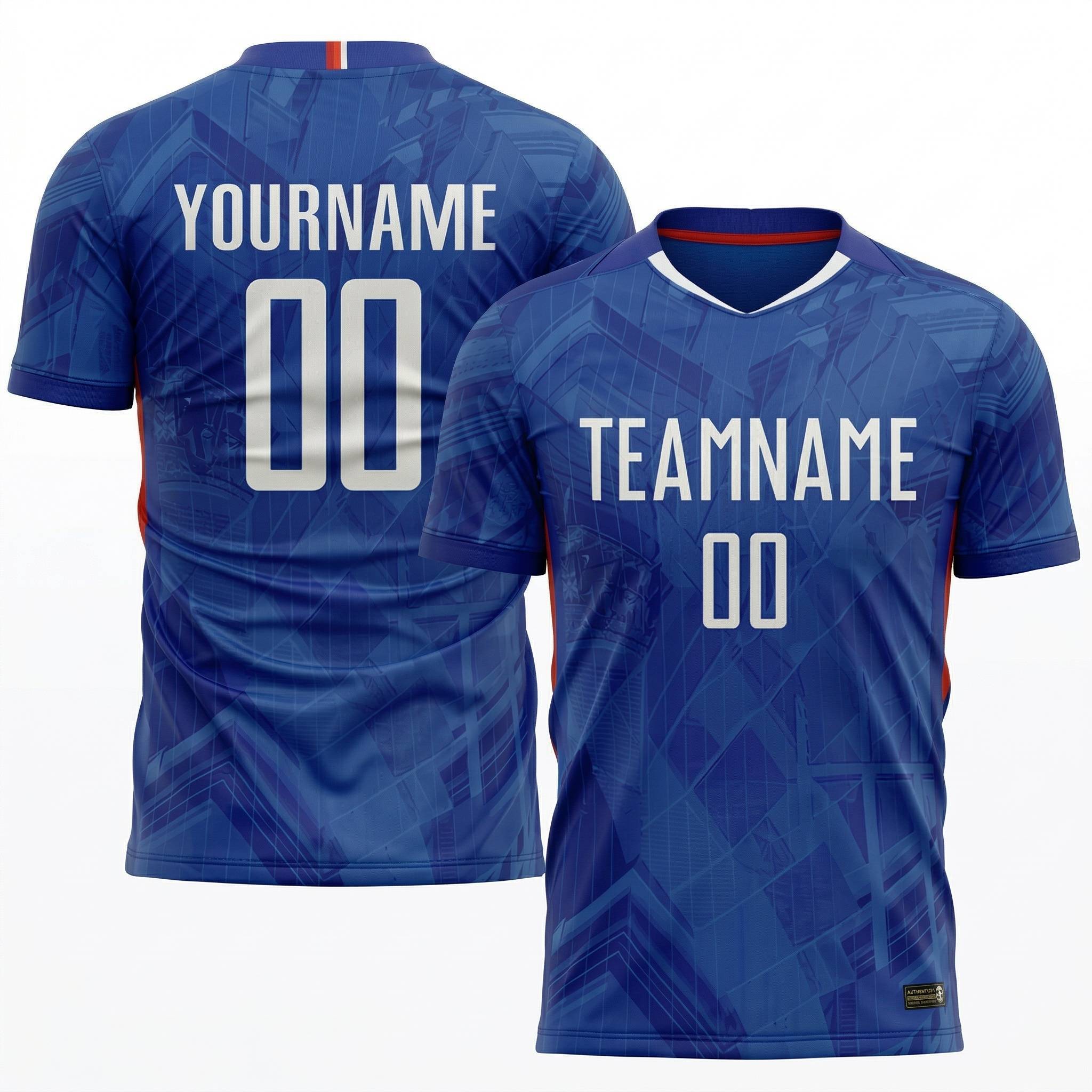 Custom Royal & White/Red Custom Soccer Jersey