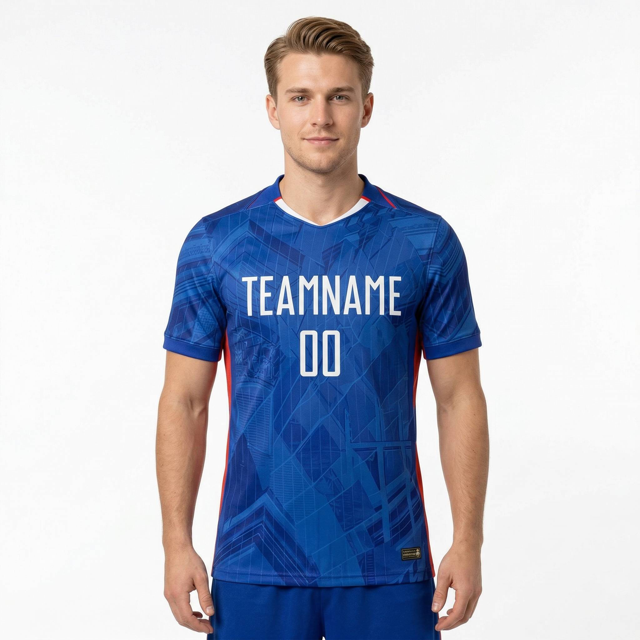 Custom Royal & White/Red Custom Soccer Jersey