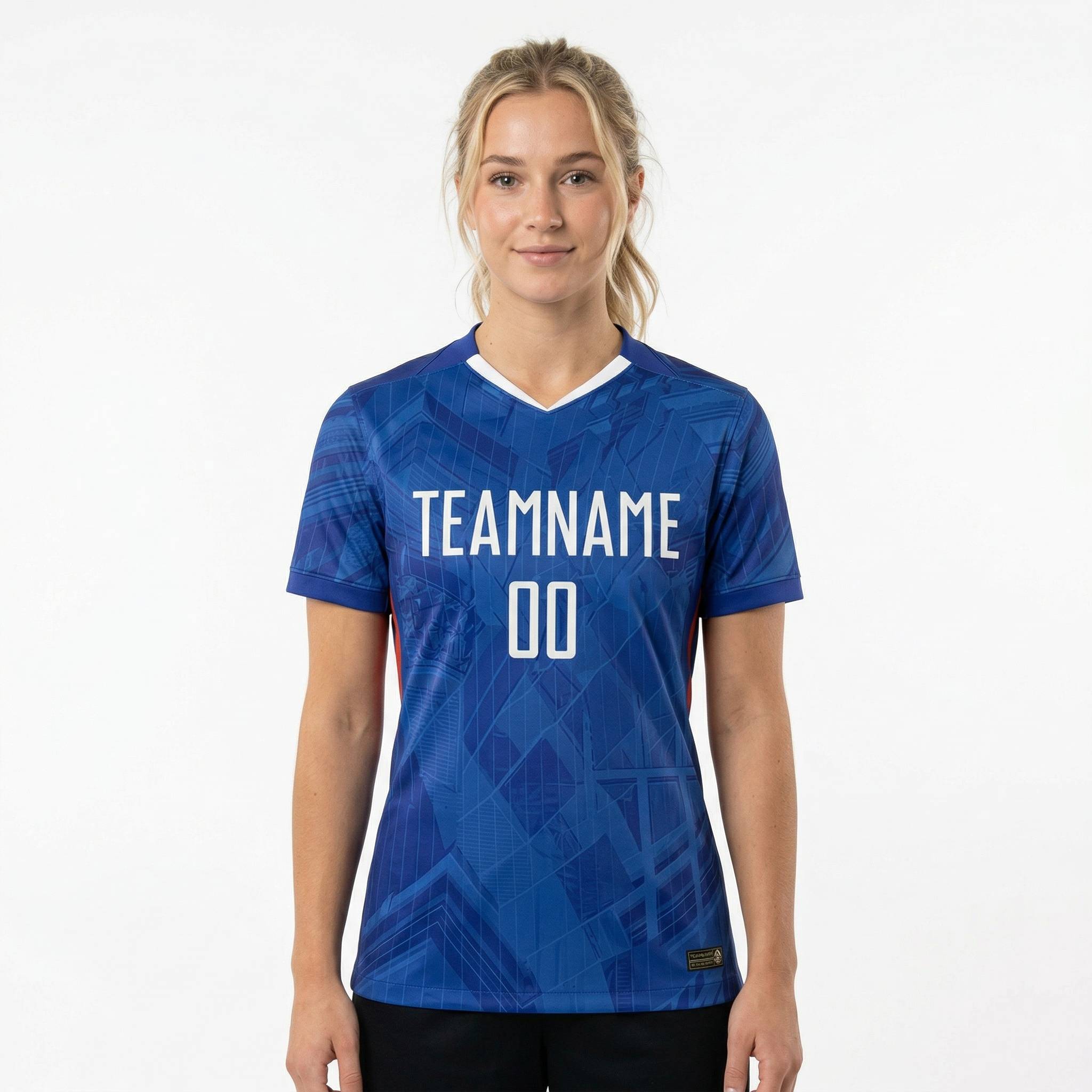 Custom Royal & White/Red Custom Soccer Jersey