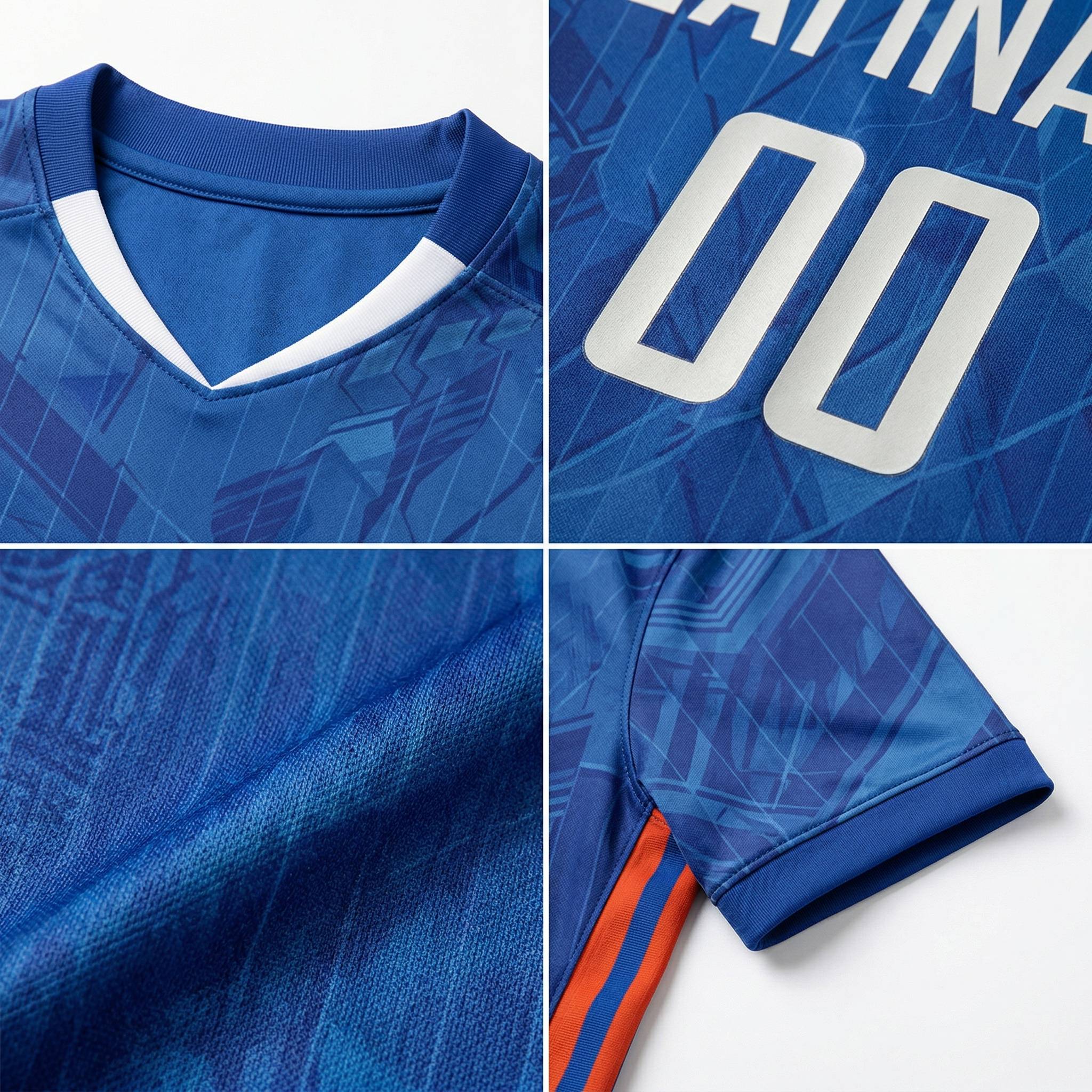 Custom Royal & White/Red Custom Soccer Jersey