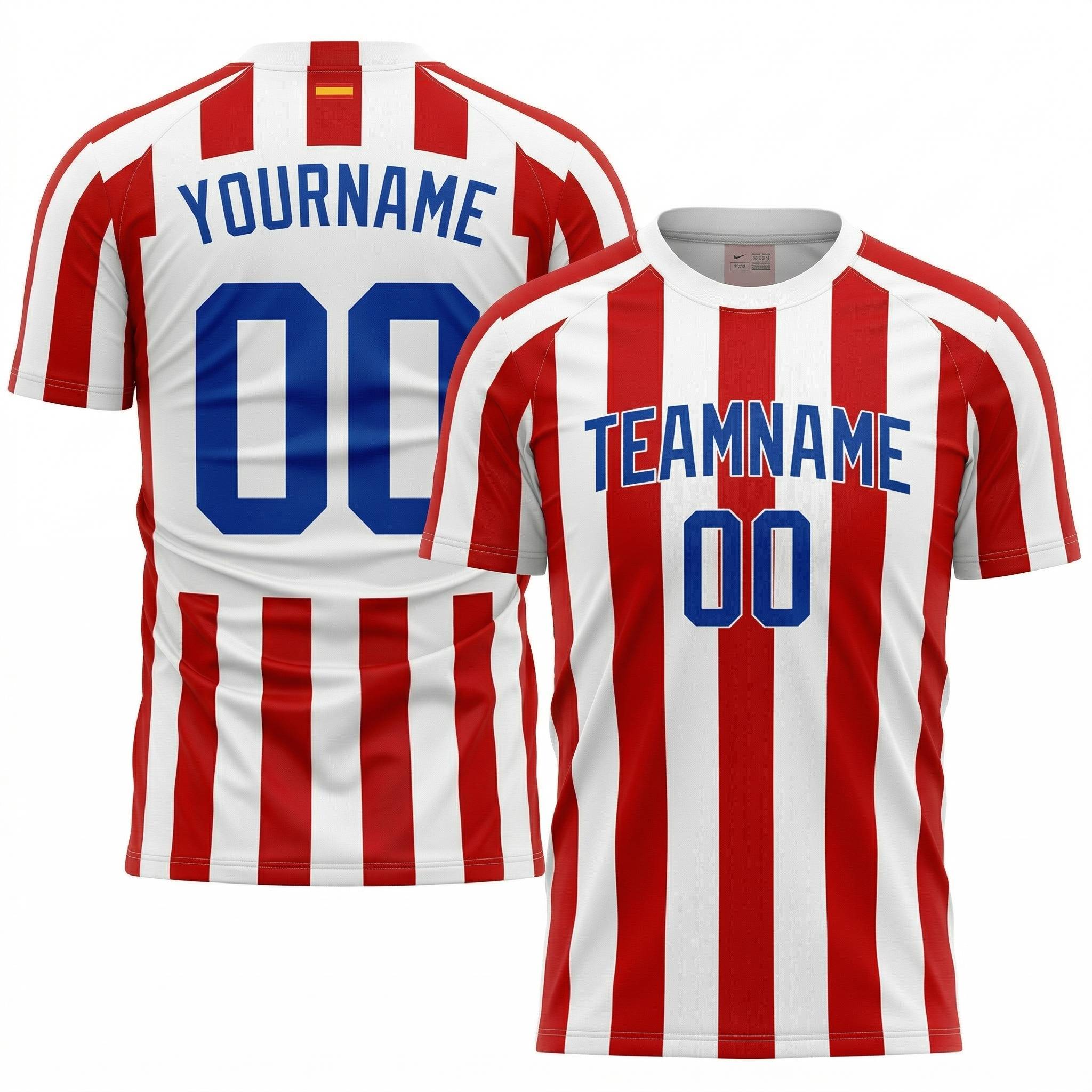 Custom White& Red/Royal Custom Soccer Jersey