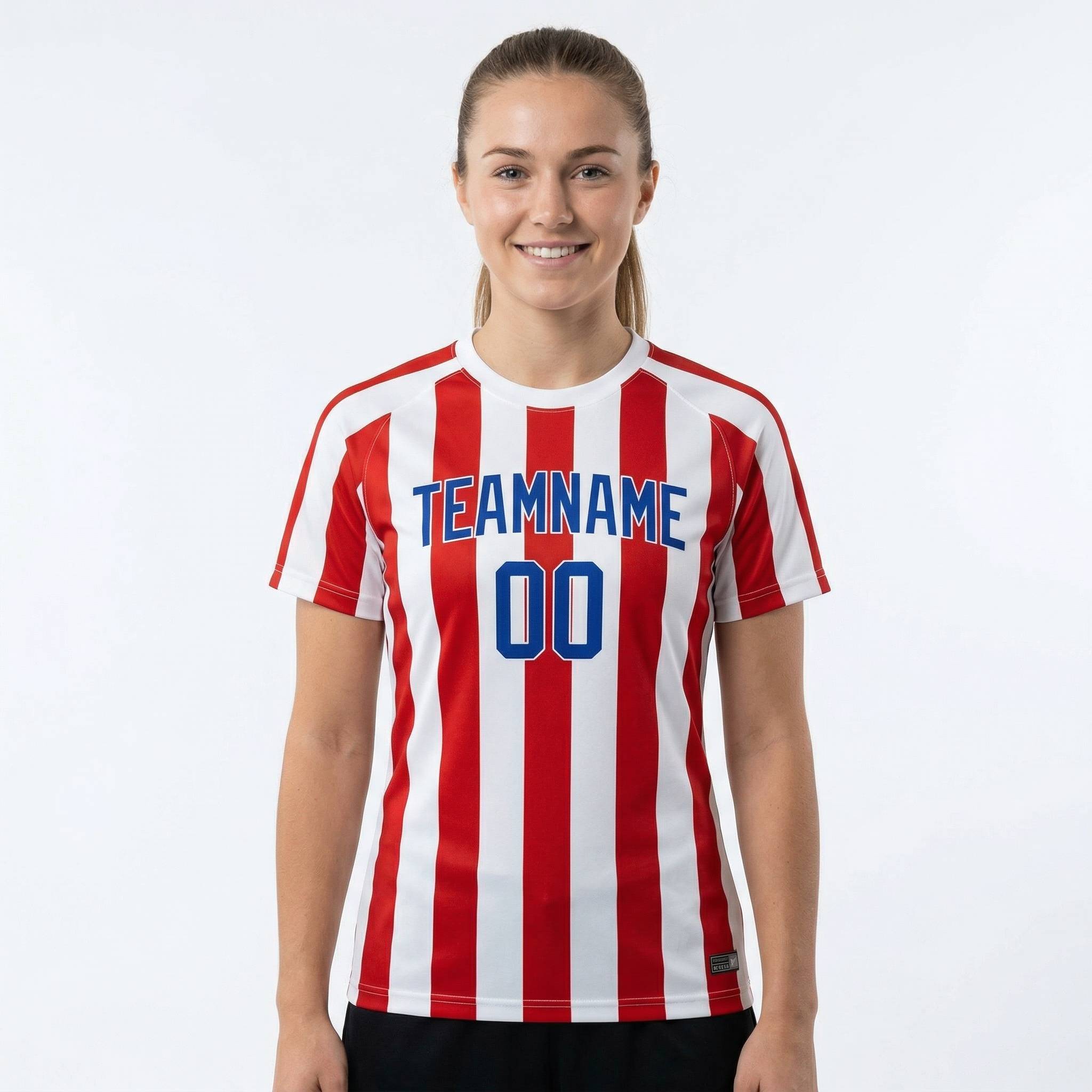 Custom White& Red/Royal Custom Soccer Jersey