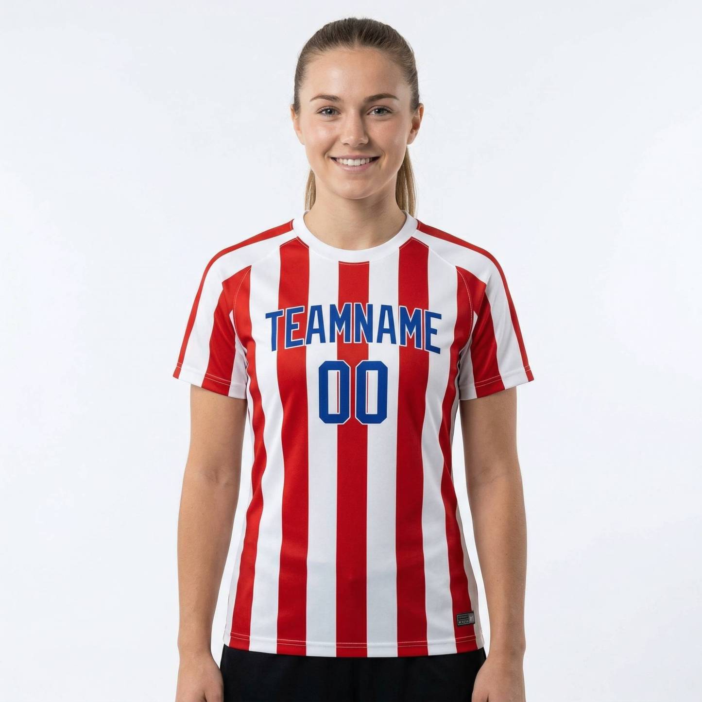Custom White& Red/Royal Custom Soccer Jersey