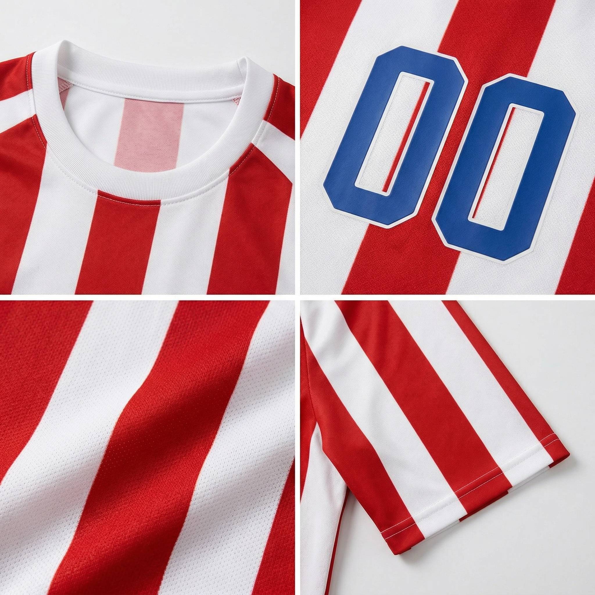 Custom White& Red/Royal Custom Soccer Jersey