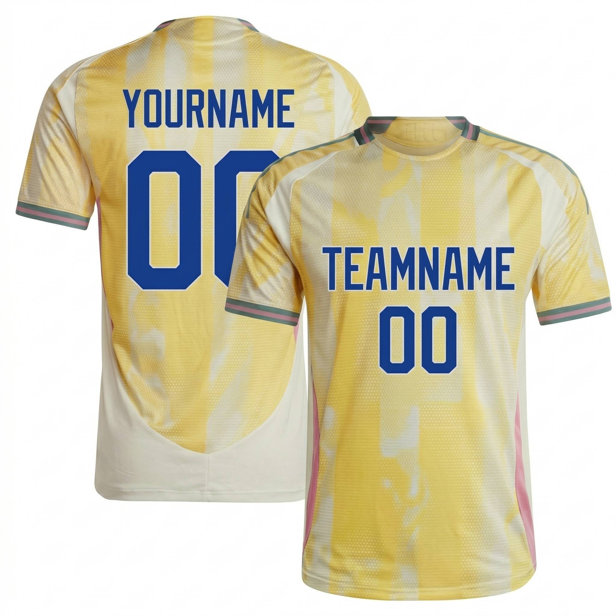 Custom Yellow & Royal/White Custom Soccer Jersey