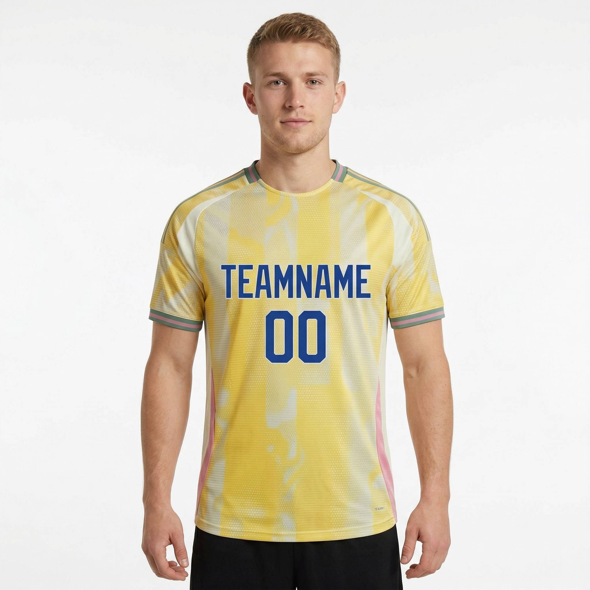 Custom Yellow & Royal/White Custom Soccer Jersey