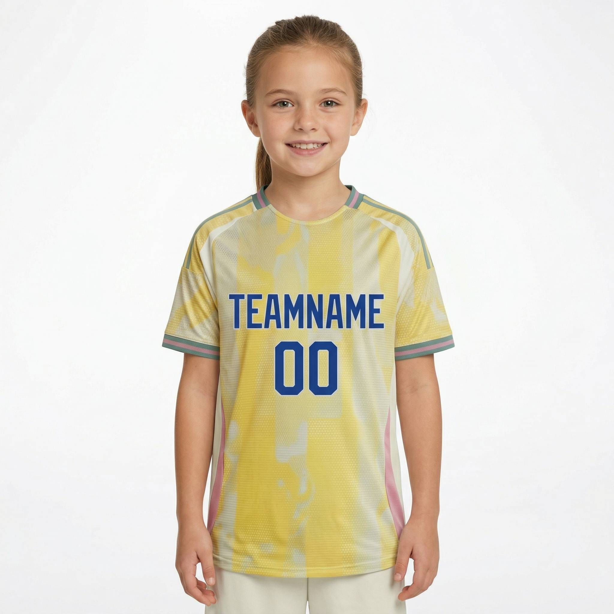 Custom Yellow & Royal/White Custom Soccer Jersey