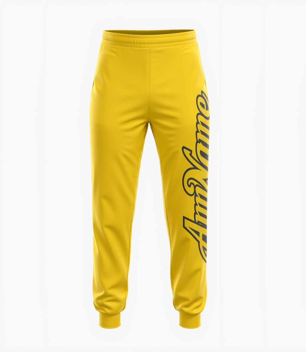 Custom Yellow & Black Fleece Jogger Sweatpants