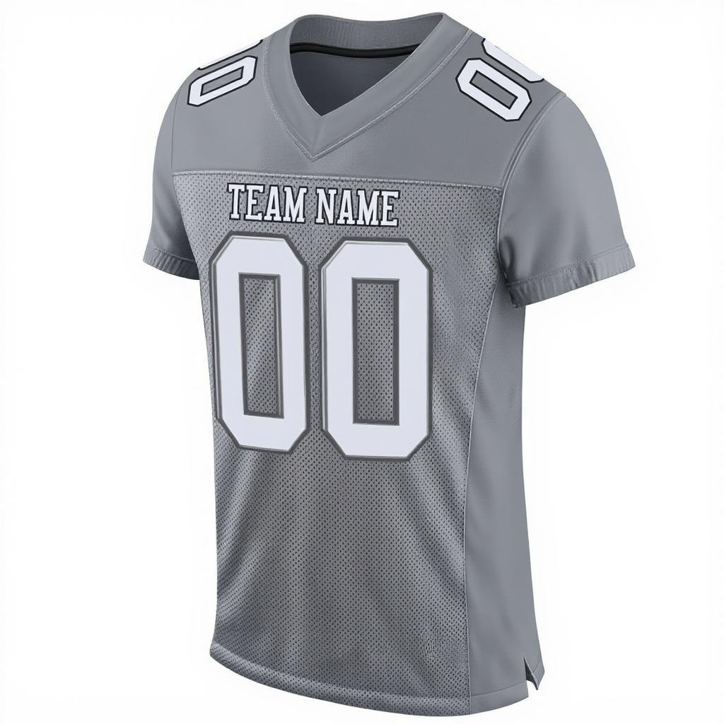 Custom Grey & Black/White Football Jersey