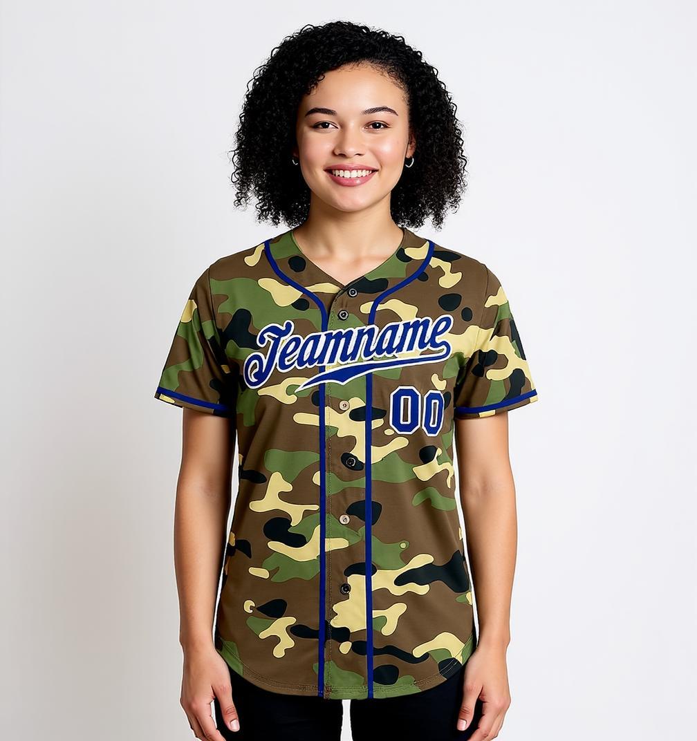 Custom Camo White & Black Salute To Service Baseball Jersey