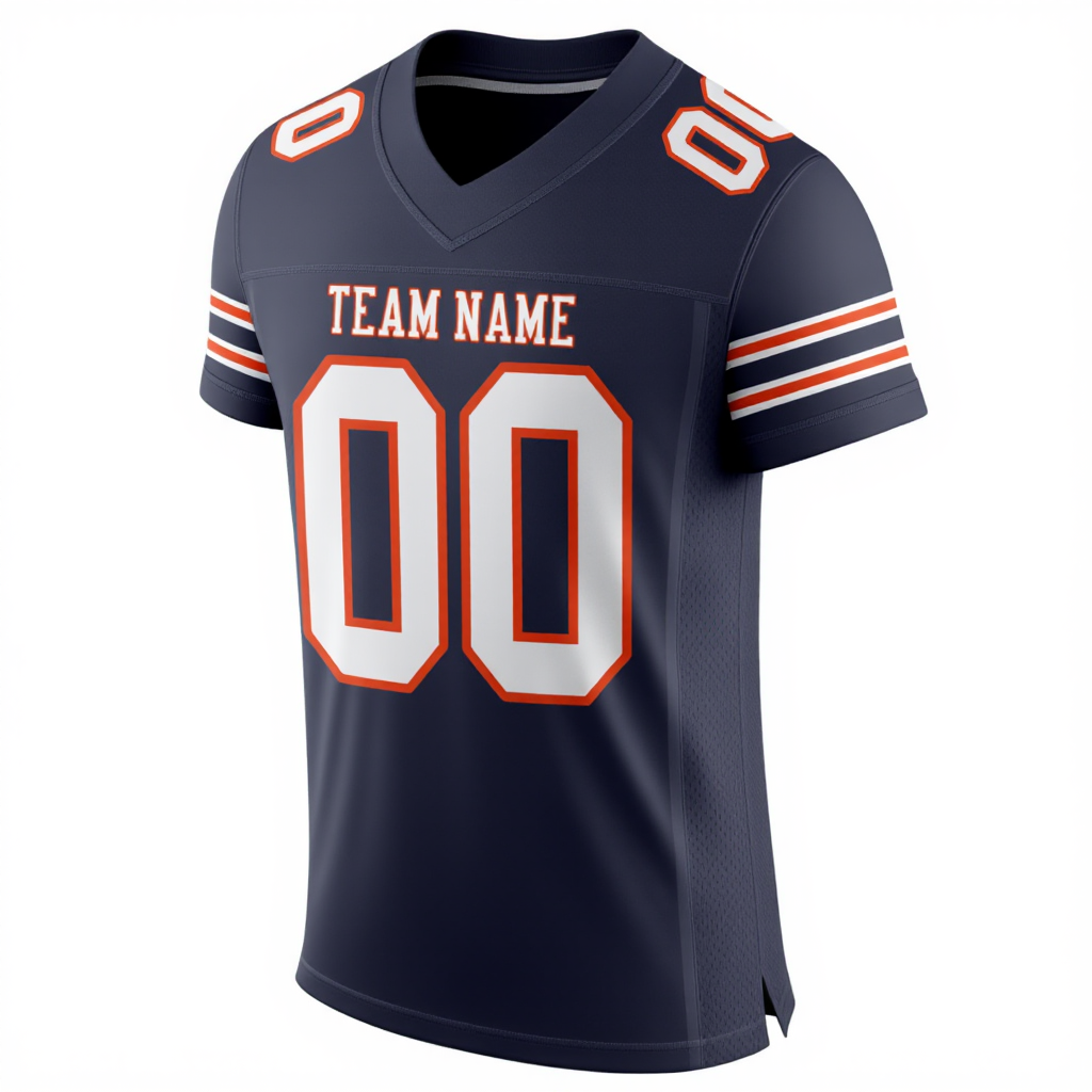 Custom Black & White/Orange Football Jersey